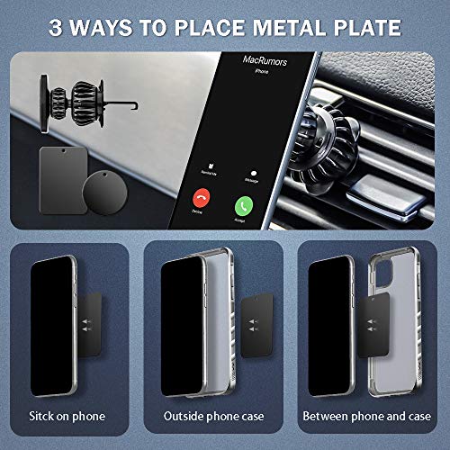 HETIANLY Car Phone Mount Clips, 360°Rotating Smartphone Car