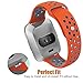 NO1seller Top Fitbit Versa Bands for Women Men Small Large, Soft Silicone Sport Strap Replacement with Ventilation Holes for Fitbit Versa Fitness Smart Watch (Orange/Gray, Large:6.7-8.9