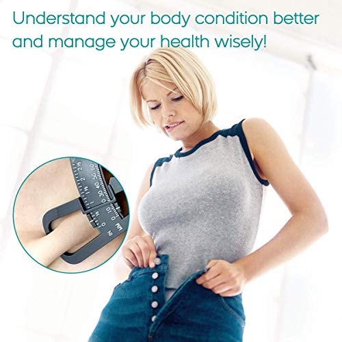 Body Fat Caliper Combo with Body Fat Percentage Measure Charts for Men and Women (Black) - Thumbnail 5