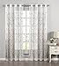 Creative Home Ideas Wavy Leaves, Embroidered Window Curtain with Grommets, Extra Wide Single Panel, 100% Polyester, Light Filtering, Sheer, Modern Drapes, 54