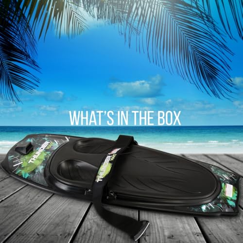 SereneLife - Rodillera Deportiva acuática con Gancho para niños y Adultos, Rodillera con Correa para navegar, Waterboard, arrodillarse, Surf de Rodilla