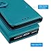Compatible with iPhone 8 Plus Case, iPhone 7 Plus Wallet Case Embossed Love PU Leather Case TPU Shock Bumper Magnetic Detachable Card Slots Hand Strap Cover for iPhone 7 Plus & iPhone 8 Plus Blue