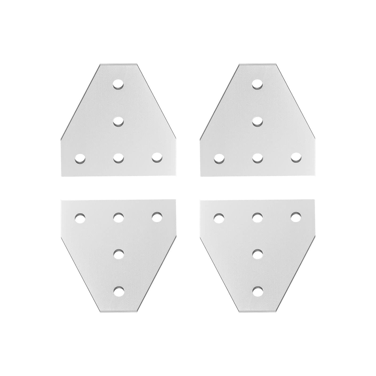 DTGN 2.36"x2.36"(LxW) T Shape Joining Plates - 4Pack - Good for 3D Printer Frame - Outside Corner Brackets 2020 Aluminum Extrusion - Silver Tone