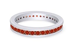 AFFY Round Shape Simulated Citrine Full Eternity