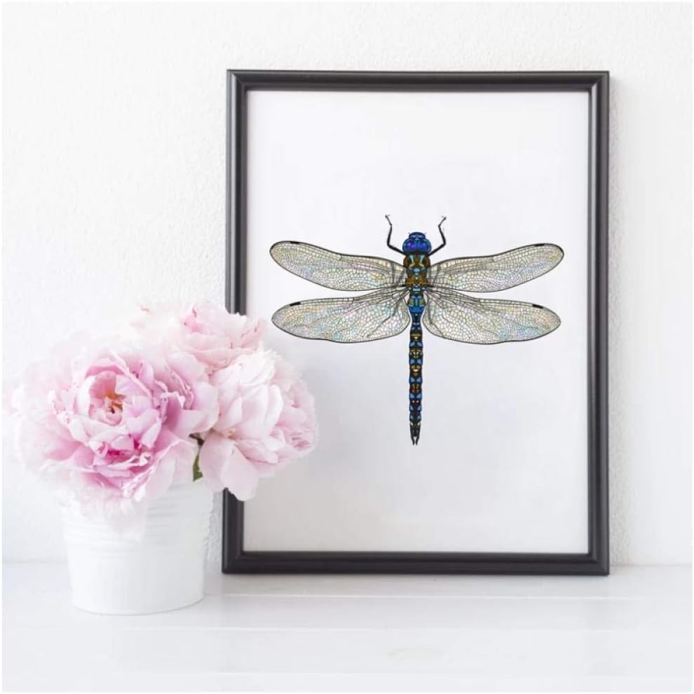 HDKSA Hermosa libélula arte impreso póster cuadros de pared decoración