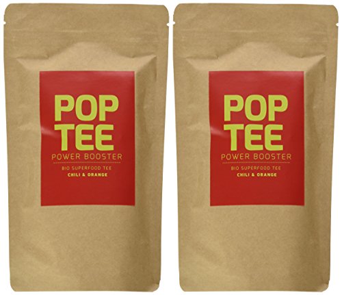 POP TEE Chili und Orange Tüte, Grüner, Superfood, Power Booster, 2er Pack (2 x 60 g) – Bild 5