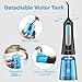 Cordless Water Flosser Teeth Cleaner, 300ML Portable and USB Rechargeable Oral Irrigator for Travel, IPX7 Waterproof, 4-Mode with 4 Jet Tips, Essential for Braces, Bridges & implants Care