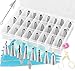 42 Pcs Cake Decorating Tips kit with 32 Stainless Steel Icing Tips Set 3 Silicone Pastry Bags 3 Reusable Couplers 1 Flower Lifter 2 Flower Nails 1 Cleaning Brush for Cakes Cupcakes Cookies Pastry