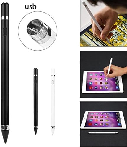 For iPad Pro/2/3/4/mini/Air -Diadia TouchScreen Pen Stylus With USB Charging Wire For iPad 2/3/4/mini/Pro/Air (Black)