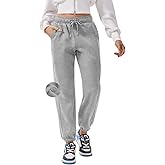 PINSPARK Womens Fleece Sweatpants Cinch Bottom Winter Sweat Pants High Waisted Joggers Pants with Pockets
