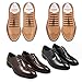 Coolnice No Tie Shoe Laces for Men and Women Silicone Elastic Waxed Thin Oxford Round Shoelaces for Dress and Leather Shoes Brown Mix Size 12pcs