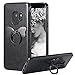 LONTECT Compatible Galaxy S9 Case Glitter Sparkle Bling Shock Absorbing Flex TPU Rubber Case Cover with Cute Ring Grip Holder Kickstand for Samsung Galaxy S9, Black