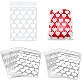 FAZHBARY 100 PCS Small Clear Cellophane Treat Bags With White Heart Candy Goodies Bags Self Sealing Bags for Packing Supplies