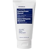 KORRES Greek Yoghurt Foaming Cream Cleanser, Hydrating, Deep Cleansing Skin Care, Makeup Remover, Face Wash for Women, Cream to Foam Facial Cleanser for Dry, Oily, Sensitive, Any Skin Type, 5.07 fl oz