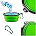 Usabc Collapsible Pet Bowl, Foldable Expandable Portable Pet Dog Cat Silicone Food Watering Feeding Dish for Walking 2pcs (1 Large & 1 Small Green)thumb 1