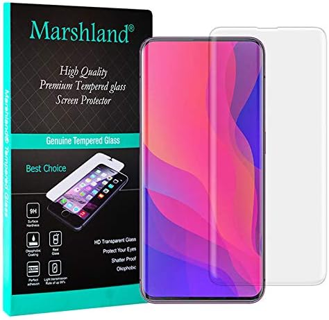 MARSHLAND 9H Tempered Glass Adhesive Ultra Clear Anti Scratch Bubble Free Screen Protector Tempered Glass Compatible for Oppo Find X (Transparent)