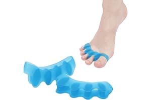 KTSAY 2 Pcs Toe Spacers - Metatarsal Yoga Cushion for Women and Men - Therapeutic Stretchers for Plantar Fasciitis, Bunions, Silicone Toe Separators (Blue)