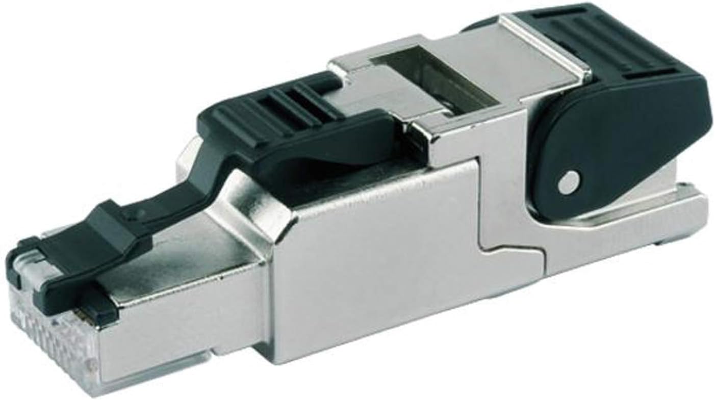 Telegärtner RJ45 connector Cat. 6A, straight, black, 1 Stecker