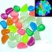DaLin 100 Pcs Luminous Cobblestones Pebbles Stones Glow in the Dark for Aquarium Fish Tank Decorations, Fantastic Garden or Yard Mixed Color