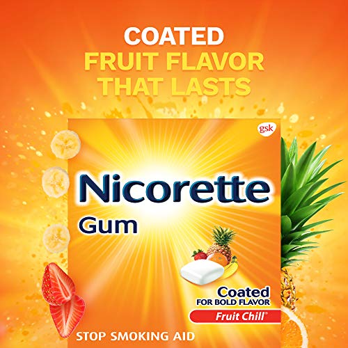Nicorette Nicotine Gum, Stop Smoking Aid, 4 mg, Fruit Chill Flavor, 20 count - Thumbnail 2