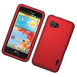 Eagle Cell Rubber Protector Case for LG Enact/VS890 - Retail Packaging - Red