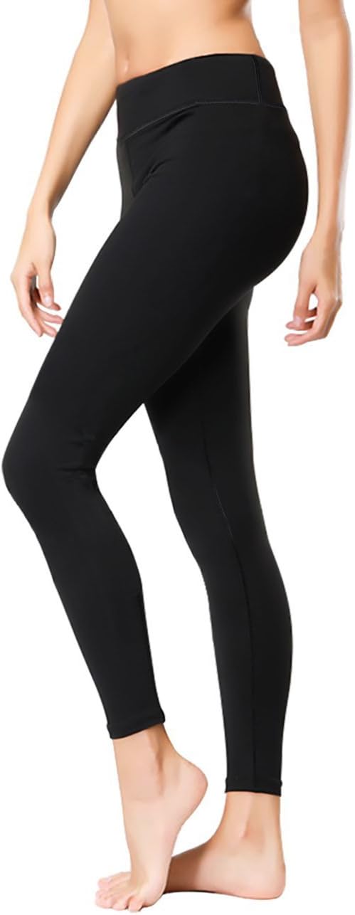 KUBEER Yoga Pants Yoga Capris Leggings Workout Running Sports Tummy Control Shapewear Black