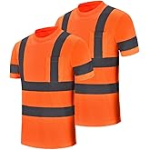 AK A-KSAFETY Hi-Vis Work Shirts - Men's High Visibility Safety T-Shirt for Construction