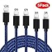 iPhone Charger Cable Lightning Charging Cable Nylon Braided 5 Pack 3FT/6FT/10FT Durable Long USB Cord Fast iPhone Cable Compatible iPhone XS/Max/XR/X/8P/8/7P/7/6S/iPad/iPod/IOS (Black & Blue) …