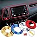 WICHEMI Car Interior Motor Exterior Decoration Moulding Trim Strip Line Sticker DIY Automobile Air Outlet Dashboard Decoration 3D Car Styling Molding Strip 5 Meters Blue