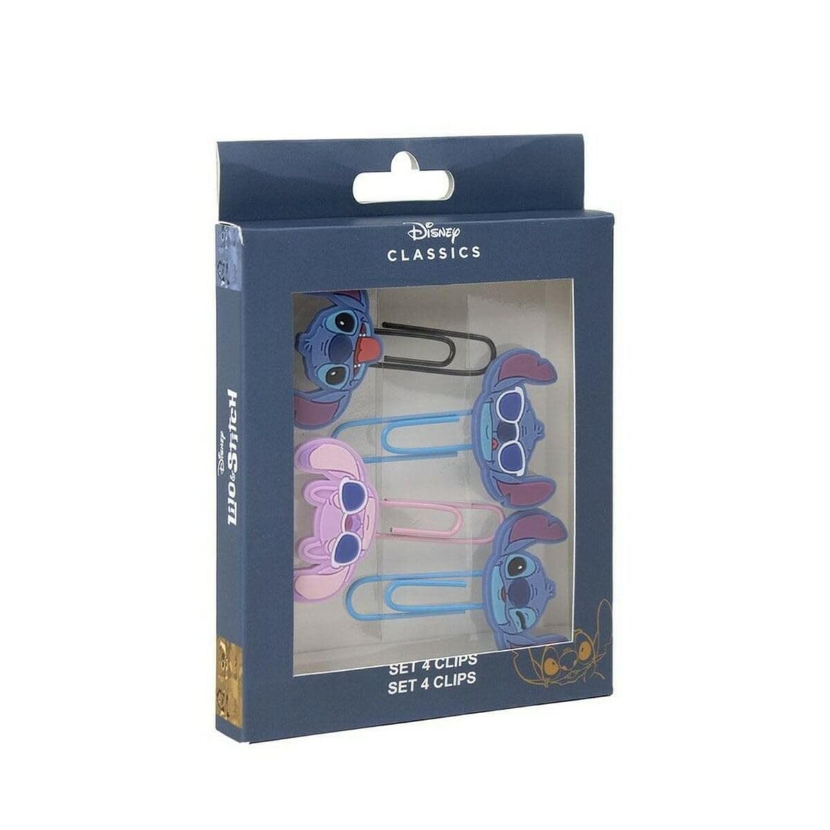 Cerdá Life's Little Moments - Pack of 4 Paper Clips by Stitch | an Original Stationery Gift for Fans - Officially Licensed by Disney