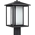 Sea Gull Lighting 89129-12 Hunnington One Light Outdoor Post Lantern, Black