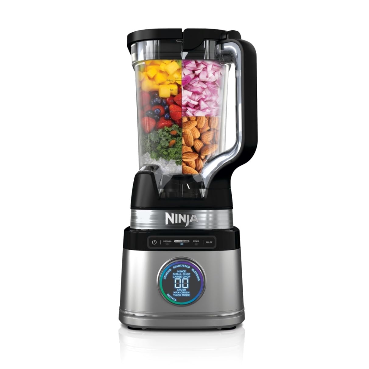 Ninja Detect Power Mixer Pro / Blender / Smoothie Maker, 1200 W, 2 L Krug (1,9 L max. Fassungsvermögen), kraftvoller Mixer für Smoothies, Hacken von Gemüse & Mixen von Frozen Drinks, schwarz, TB201EU