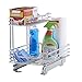 Household Essentials Glidez Multipurpose Chrome-Plated Steel Pull-Out/Slide-Out Storage Organizer for Under Sink or Under Cabinet Use - 2-Tier Design - Fits Standard Size Cabinet or Shelf, Chrome