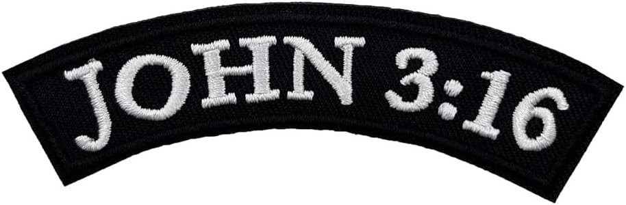Mixed Media - JOHN 3:16 Embroidered Iron On Patch Christian Appliquue