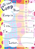 Girls Camp Dots Camp Stationery, Fill-In Style, 10 Pack w/Stickers & Pen