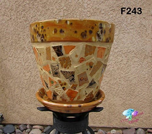 MOSAIC Flower POT - all HANDMADE TILES Look great in your Home F243