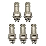 Raogoodcx 5Pcs 8 Pin Aviation Connector Male Female Plug Metal GX16 Panel Connector Socket Plug