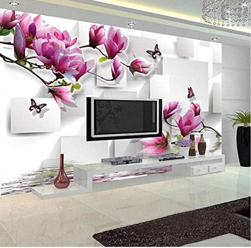 Clhhsy 激安挑戦中 寝室の装飾絵画カスタム3d写真壁紙壁モダンな3dエンボス紫の花リビングルーム寝室の背景 壁家の装飾写真ポスター 450x300cm