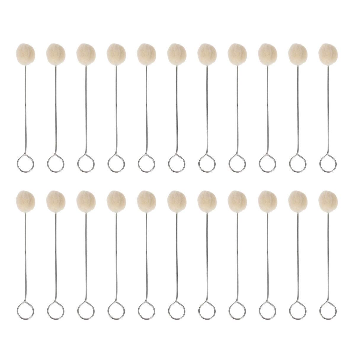 SUPVOX Wool Daubers with Metal Handle 4.92In Ball Brush for Dye Application Leather Dye Tool Stain Daubers Ideal for Crafting DIY Projects