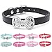 Neonr Bling Rhinestone Bow Tie Pet Cat Dog Collar Necklace Jewelry with Black,Pink,Red,Rose Red,Blue Colour for Small or Middle Cat Dog Pets.(Rose Red)
