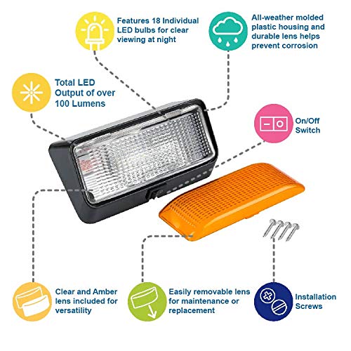 Lumitronics 12V LED Exterior Outdoor Porch Light with On/Off Switch