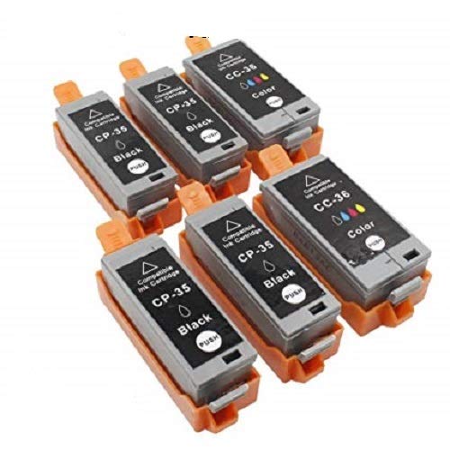 Now Ink Ltd Sets Compatible Canon PGI-35 Black & CLI-36 Colour Ink CARTRIDGES for Canon PIXMA IP100, IP110, Mini 260,320. PGI-35BK & CLI-36C (Set of 6 (4 Black & 2 Colour))
