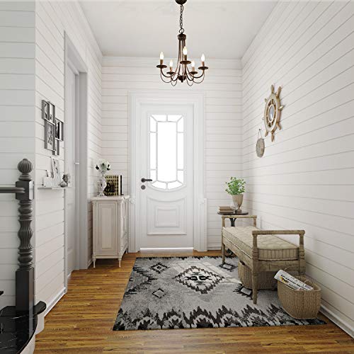 image for LALUZ 2-Layer Chandeliers, 5-Light, Black Candle Chandelier for Dining