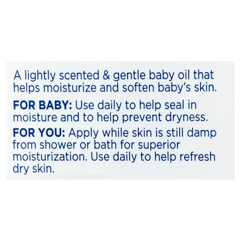 Equate Baby Hypoallergenic Baby Oil, Enriched with Aloe vera & vitamin E formula, 20 fl oz