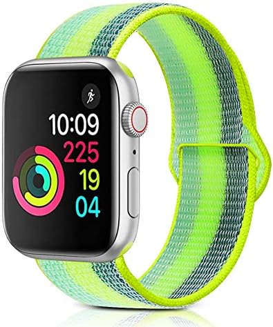Compatible with Apple Watch Strap 38MM/40MM/42MM/44MM Sport Loop, Lightweight Breathable Nylon Replacement Band for iwatch Nike+, Series 4/3/2/1 Sport, Edition, Pink Sand