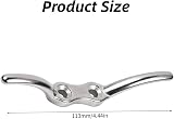 Uskerb 2PCS 113mm Silver Cleat Hooks Heavy-Duty Stainless Steel Rope Cleats view 2