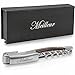 Professional Waiters Corkscrew with Gift Box – Ebony Wood, Stainless Steel, Single Lever, All-in-one Corkscrew, Wine Opener, Bottle Opener and Foil Cutter made for Sommeliers, Waiters and Bartenders