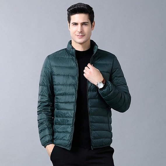 Amazon 秋冬春用 ダウンジャケット メンズ アウター ブルゾン ショート丈 超軽量 暖かい 保温 防風 防寒 アウトドア 通勤 立ち襟 ファスナー 大きいサイズ シンプル 無地 おしゃれ 6色6サイズ展開 コート ジャケット 通販