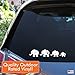 Elephant Family Car Stickers - Set of 8 White Elephants for Car Window - 2 Adults 6 Children 8 Decals Animal
