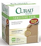 Curad Latex-free Bandages, Gente Fabric, 3/4 x 3 in., 100 count